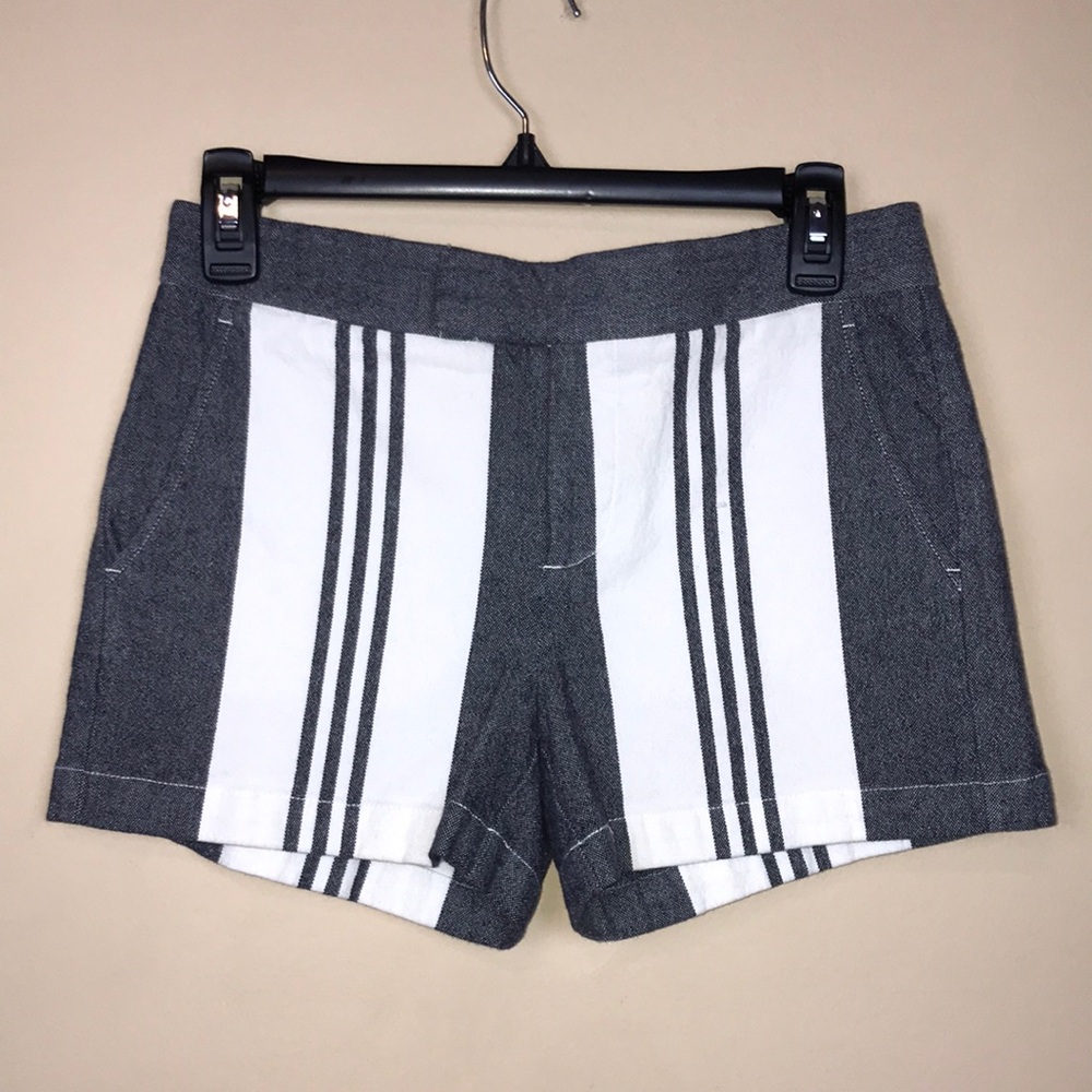 Vince Gray and White Striped Women's Shorts